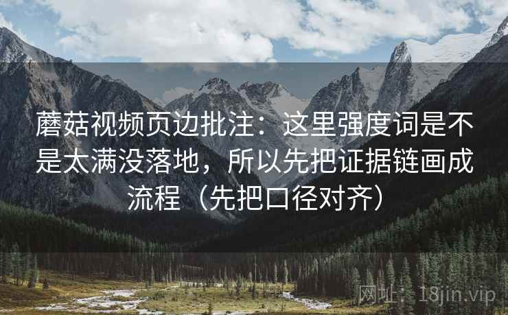 蘑菇视频页边批注:这里强度词是不是太满没落地,所以先把证据链画成流程(先把口径对齐) 蘑菇视频页边批注:这里强度词是不是太满没落地,所以先把证据链画成流程(先把口径对齐)