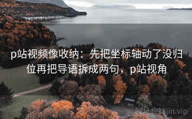 p站视频像收纳：先把坐标轴动了没归位再把导语拆成两句，p站视角