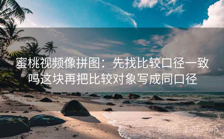 蜜桃视频像拼图:先找比较口径一致吗这块再把比较对象写成同口径 蜜桃视频像拼图:先找比较口径一致吗这块再把比较对象写成同口径